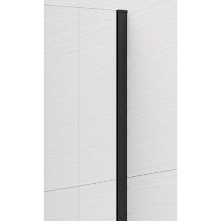 Polysan ESCA BLACK MATT jednoczęściowa kabina przysznicowa Walk-In montaż przy ścianie szkło Flute 1500 mm ES1315-02