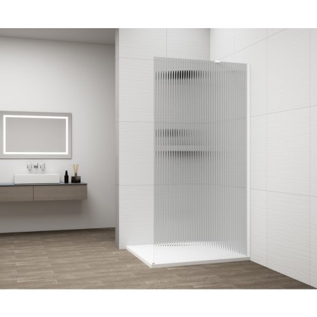 Polysan ESCA WHITE MATT jednoczęściowa kabina przysznicowa Walk-In montaż przy ścianie szkło Flute 1500 mm ES1315-03