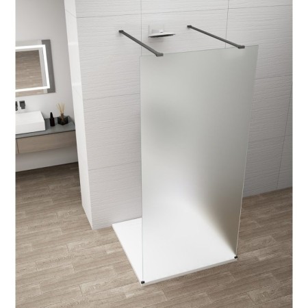 Polysan ESCA BLACK MATT jednoczęściowa kabina przysznicowa Walk-In szkło matowe 1200 mm ES1112-06