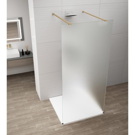 Polysan ESCA GOLD MATT jednoczęściowa kabina przysznicowa Walk-In szkło matowe 1300 mm ES1113-08