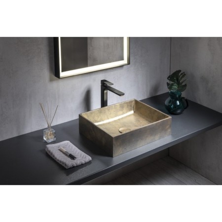 Sapho FORMIGO umywalka betonowa nablatowa 47.5x36.5cm złoty FG118