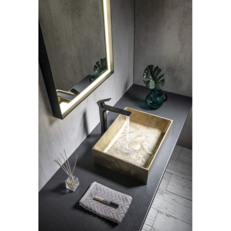 Sapho FORMIGO umywalka betonowa nablatowa 47.5x36.5cm złoty FG118