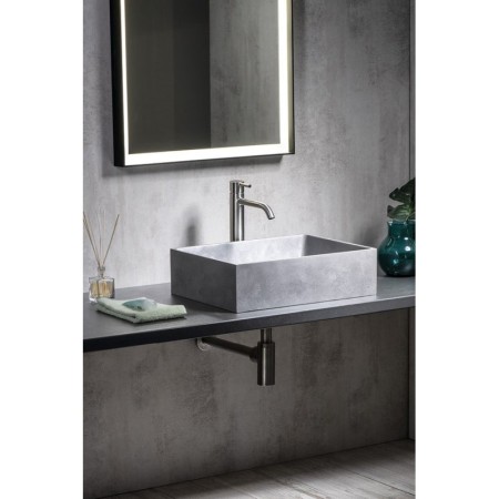 Sapho FORMIGO umywalka betonowa nablatowa 47.5x36.5cm srebrny FG119