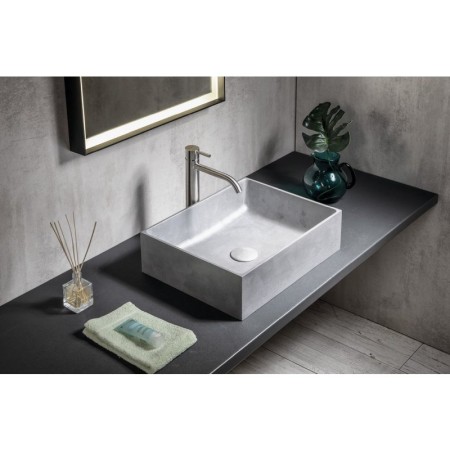 Sapho FORMIGO umywalka betonowa nablatowa 47.5x36.5cm srebrny FG119