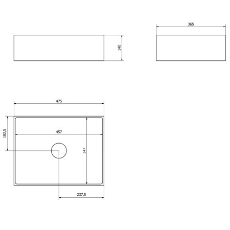 Sapho FORMIGO umywalka betonowa nablatowa 47.5x36.5cm miedź FG120