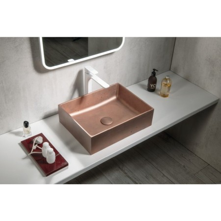 Sapho FORMIGO umywalka betonowa nablatowa 47.5x36.5cm miedź FG120