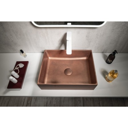 Sapho FORMIGO umywalka betonowa nablatowa 47.5x36.5cm miedź FG120