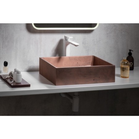 Sapho FORMIGO umywalka betonowa nablatowa 47.5x36.5cm miedź FG120