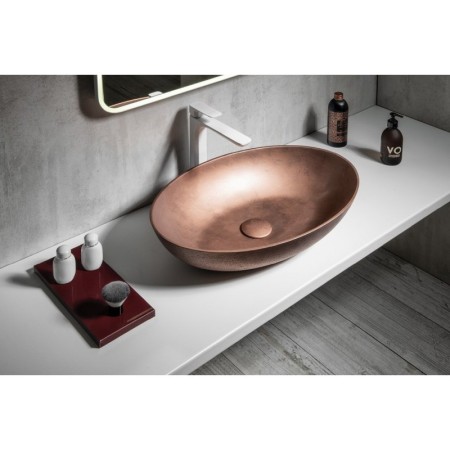 Sapho FORMIGO umywalka betonowa nablatowa 60x40cm miedź FG220