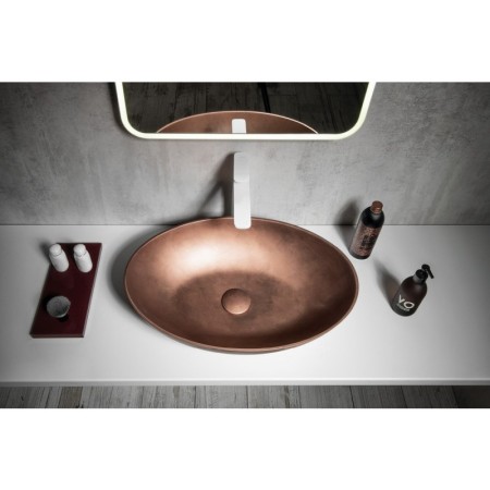 Sapho FORMIGO umywalka betonowa nablatowa 60x40cm miedź FG220