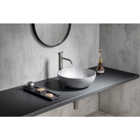 Sapho FORMIGO umywalka betonowa nablatowa średnica 39cm srebrny FG319