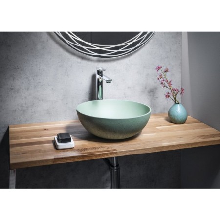 Sapho FORMIGO umywalka betonowa nablatowa średnia 39cm zielony FG323