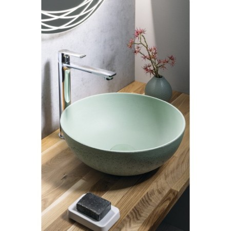 Sapho FORMIGO umywalka betonowa nablatowa średnia 39cm zielony FG323
