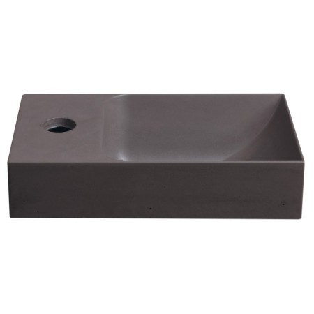 Sapho PICCOLINO umywalka betonowa 308x17cm bateria z lewej strony ciemny brąz PK30015