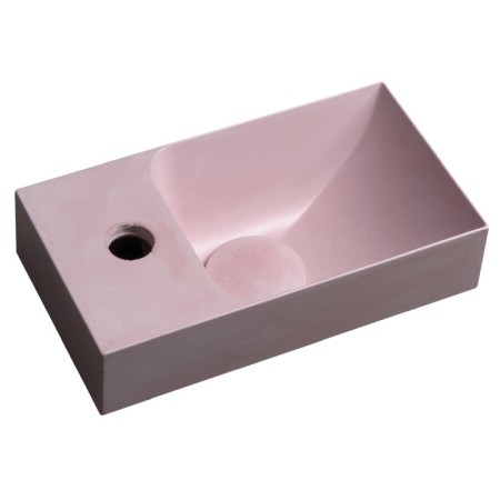 Sapho PICCOLINO umywalka betonowa 308x17cm bateria z lewej strony różowy PK30021