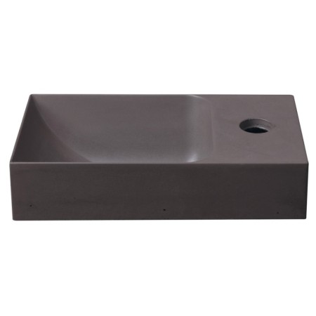 Sapho PICCOLINO umywalka betonowa 308x17cm bateria z prawej strony ciemny brąz PK30515