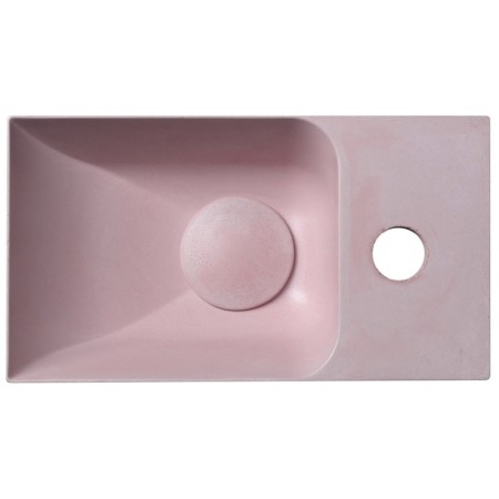 Sapho PICCOLINO umywalka betonowa 308x17cm bateria z prawej strony różowy PK30521