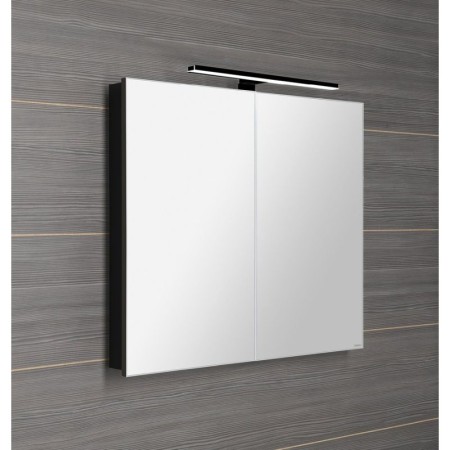 Sapho GRETA szafka z lustrem oświetlenie LED 81x70x14cm czarny mat GR085-0035