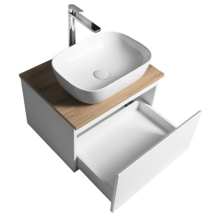 Aqualine ALTAIR szafka z płytą 58 cm biały/dąb emporio AI263-02