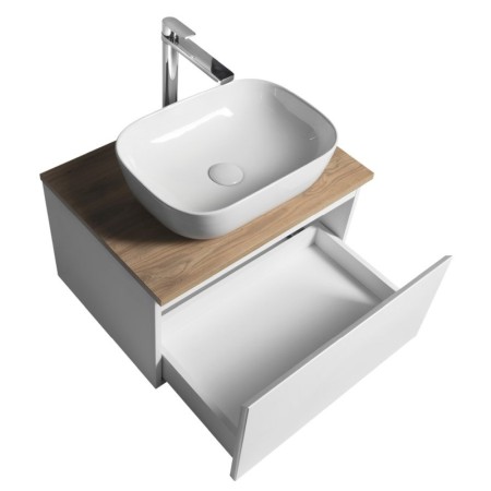 Aqualine ALTAIR szafka z płytą 62.5 cm biały/dąb emporio AI267-02