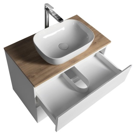 Aqualine ALTAIR szafka z płytą 78.5 cm biały/dąb emporio AI280-02