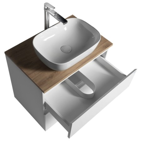 Aqualine ALTAIR szafka z płytą 68 cm biały/dąb emporio AI270-02