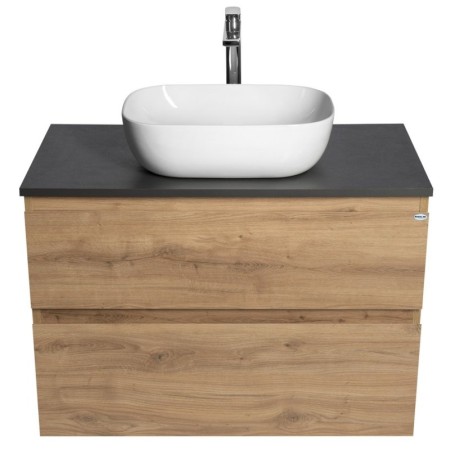 Aqualine ALTAIR szafka z płytą 87.5 cm dąb emporio/antracyt łupek AI390-02