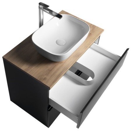Aqualine ALTAIR szafka z płytą 78.5 cm dąb czarny mat/emporio AI680-01