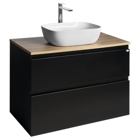 Aqualine ALTAIR szafka z płytą 87.5 cm dąb czarny mat/emporio AI690-01