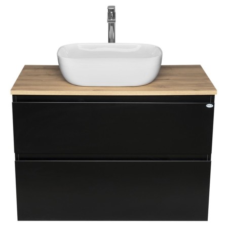 Aqualine ALTAIR szafka z płytą 87.5 cm dąb czarny mat/emporio AI690-01