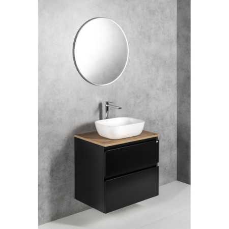 Aqualine ALTAIR szafka z płytą 87.5 cm dąb czarny mat/emporio AI690-01