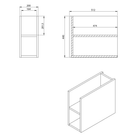 Sapho Lorea szafka z umywalką 101x46x515cm lewa biały mat LE080-3131-L-01