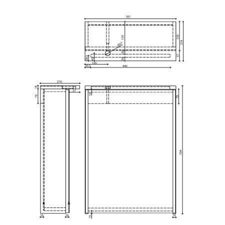 Aqualine Kawa Strip szafka z lustrem oświetlenie Led 50x70x22cm dąb emporio WGL35S