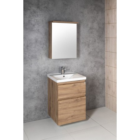 Aqualine Kawa Strip szafka z lustrem oświetlenie Led 50x70x22cm dąb emporio WGL35S