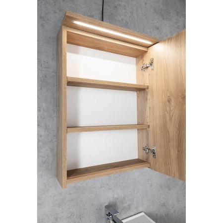 Aqualine Kawa Strip szafka z lustrem oświetlenie Led 50x70x22cm dąb emporio WGL35S
