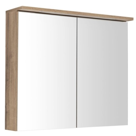 Aqualine Kawa Strip szafka z lustrem oświetlenie Led 80x70x22cm dąb emporio WGL38S