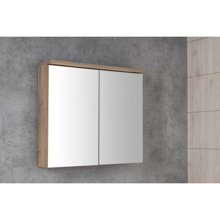 Aqualine Kawa Strip szafka z lustrem oświetlenie Led 80x70x22cm dąb emporio WGL38S