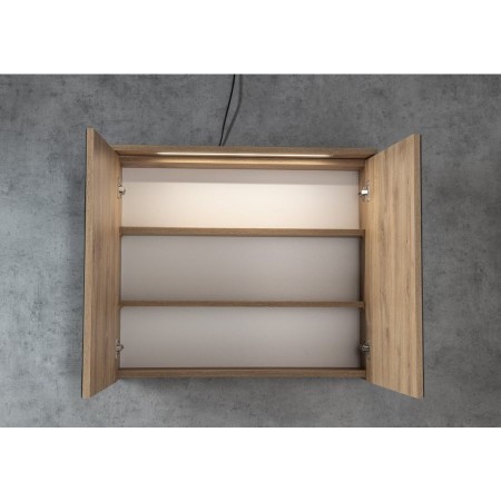 Aqualine Kawa Strip szafka z lustrem oświetlenie Led 80x70x22cm dąb emporio WGL38S