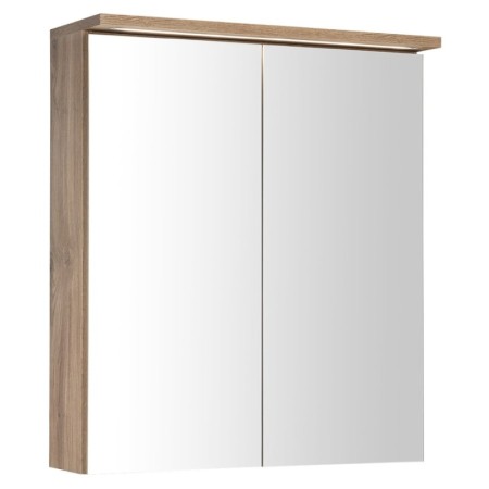 Aqualine Kawa Strip szafka z lustrem oświetlenie Led 60x70x22cm dąb emporio WGL36S