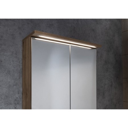 Aqualine Kawa Strip szafka z lustrem oświetlenie Led 60x70x22cm dąb emporio WGL36S