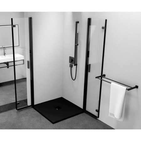 Polysan Zoom Black kabina prysznicowa 900x900mm wejście z rogu ZL4915BL-02