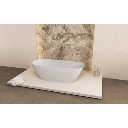 Polysan Medina wanna wolnostojąca 165x70x52cm solid surface biały mat 92430