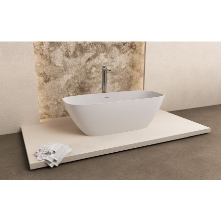 Polysan Medina wanna wolnostojąca 165x70x52cm solid surface biały mat 92430