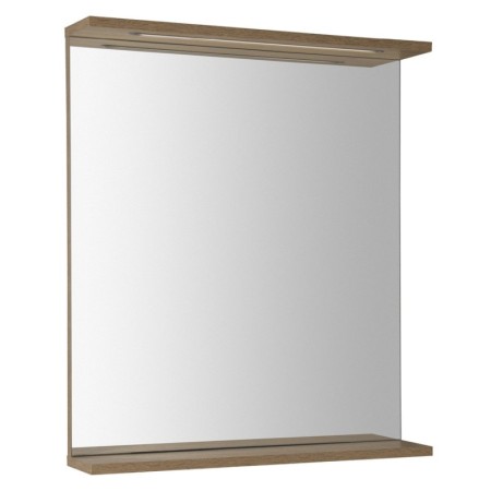 Aqualine Korin Strip lustro z oświetleniem Led 60x70x12cm dąb platin KO990S