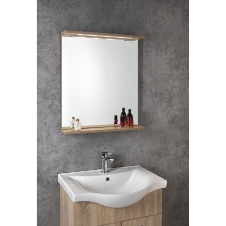 Aqualine Korin Strip lustro z oświetleniem Led 60x70x12cm dąb platin KO990S