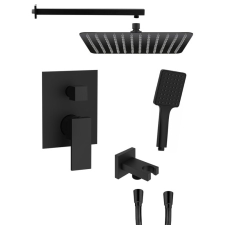 Sapho Cubemix zestaw podtynkowy 2 wyjścia przyłącze kątowe czarny mat CM042B-01