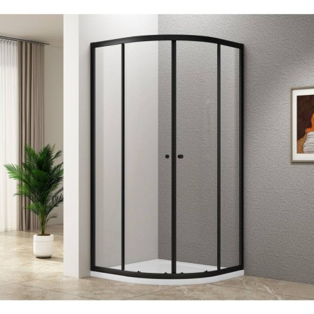 Aqualine Arleta Black kabina prysznicowa półokrągła 900x900mm szkło czyste BLS900