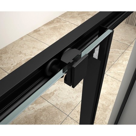Aqualine Arleta Black kabina prysznicowa półokrągła 900x900mm szkło czyste BLS900