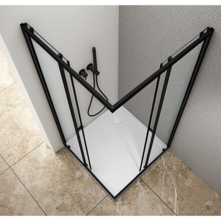 Aqualine Agga Black kabina prysznicowa 800x800mm szkło czyste BLF808