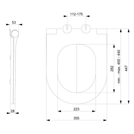 Sapho Avva deska wc slim Soft Close jasnoniebieski matowa 100787-107